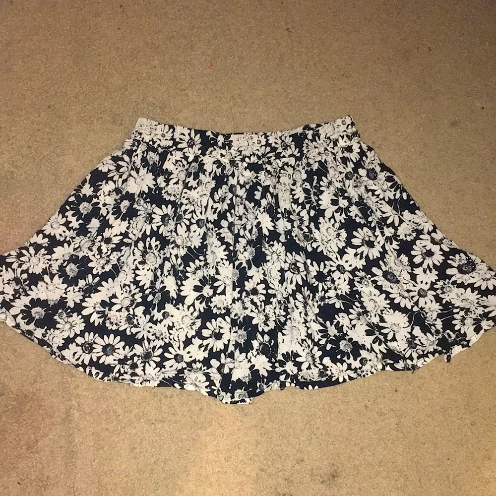 Black and white flower skirt